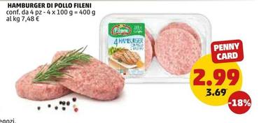 Offerta per Fileni - Hamburger Di Pollo a 2,99€ in PENNY