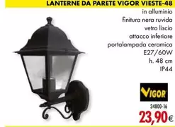 Offerta per Vigor - Lanterne Da Parete Vigor Vieste-48 a 23,9€ in Mon Bricolage