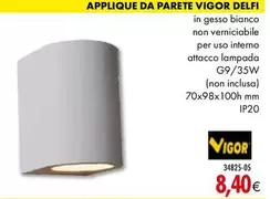 Offerta per Vigor - Applique Da Parete Delfi a 8,4€ in Mon Bricolage