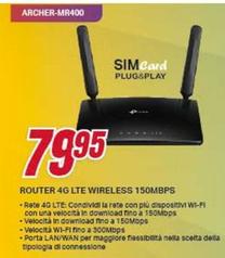 Offerta per Router wifi a 79,95€ in Trony
