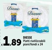 Offerta per  Diesse - Piatti Riutilizzabili Pianilfondi X 24  a 1,89€ in Carrefour Express