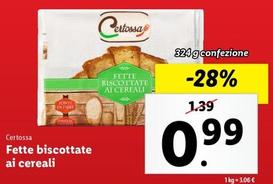 Offerta per Certossa - Fette Biscottate Ai Cereali a 0,99€ in Lidl