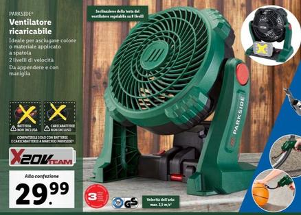 Offerta per Parkside - Ventilatore Ricaricabile a 29,99€ in Lidl