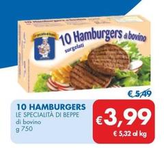 Offerta per Le Specialità Di Beppe - 10 Hamburgers a 3,99€ in MD