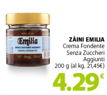 Offerta per Emilia Zàini - Crema Fondente Senza Zuccheri Aggiunti a 4,29€ in Famila Superstore