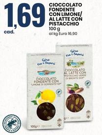 Offerta per Cioccolato Fondente Con Limone/Al Latte Con Pistacchio a 1,69€ in Eurospin