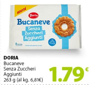 Offerta per Doria - Bucaneve Senza Zuccheri Aggiunti a 1,79€ in Dok