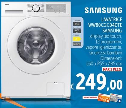 Offerta per Samsung - Lavatrice WW80CGC04DTE a 249€ in Spazio Conad