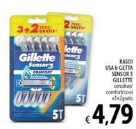 Offerta per Gillette - Rasoi Usa & Getta Sensor 3 a 4,79€ in Spazio Conad