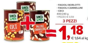 Offerta per Bontà Dell'orto - Fagioli Borlotti/fagioli Cannellini/ceci a 1,18€ in Todis