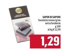 Offerta per Saper Di Sapori - Tavolette Monorigine Extra Fondente a 1,29€ in Emi