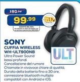 Offerta per Sony - Cuffia Wireless WH-ULT900NB a 199,99€ in Euronics