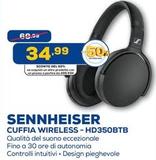 Offerta per Sennheiser - Cuffia Wireless-HD350BTB a 69,99€ in Euronics