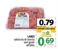 Offerta per Lanzi - Salsiccia Di Norcia a 0,79€ in Pam RetailPro