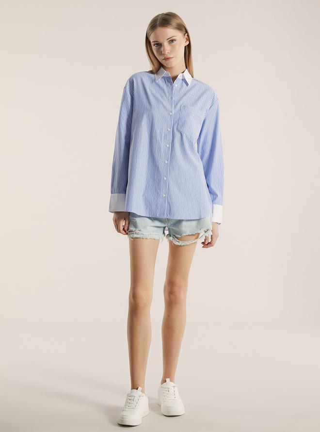 Offerta per Camicia in popeline a righe oversize a 17,99€ in Alcott