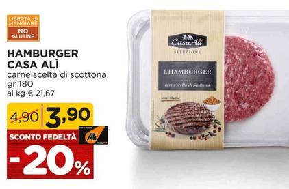 Offerta per Casa Alì - Hamburger  a 3,9€ in Alì e Alìper