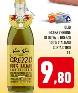 Offerta per Costa D'oro - Olio Extra Vergine Di Oliva Il Grezzo 100% Italiano a 9,8€ in Conad City