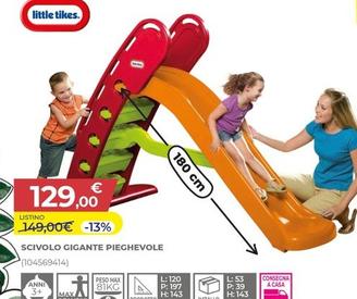 Offerta per Little Tikes - Scivolo Gigante Pieghevole a 129€ in Toys Center