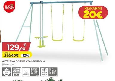 Offerta per Sun & Sport - Altalena Doppia Con Gondola a 129€ in Toys Center