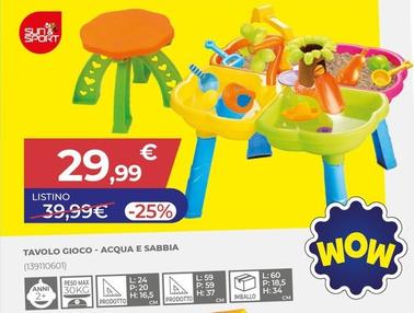 Offerta per Sun&Sport - Tavolo Gioco Acqua E Sabbia a 29,99€ in Toys Center