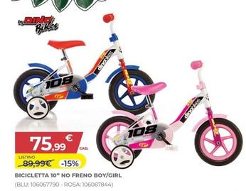 Offerta per By Dino Bikes - Bicicletta 10" No Freno Boy/Girl a 75,99€ in Toys Center