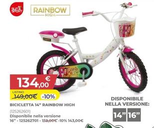 Offerta per Sun&Sport - Bicicletta 14" Rainbow High a 134€ in Toys Center