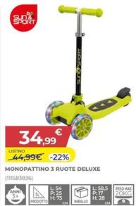 Offerta per Sun & Sport - Monopattino 3 Ruote Deluxe a 34,99€ in Toys Center