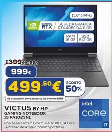 Offerta per Hp - Victus By Gaming Notebook 15  FA1023NL  a 999€ in Euronics