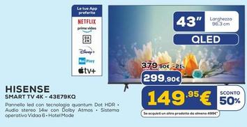 Offerta per Hisense - Smart Tv 4K-43E79KQ a 299,9€ in Euronics
