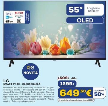 Offerta per Lg - Smart Tv 4K-OLED55B42LA  a 1299€ in Euronics