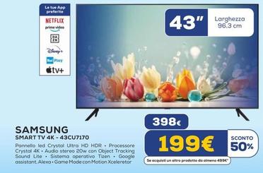 Offerta per Samsung - Smart Tv 4K-43CU7170 a 398€ in Euronics