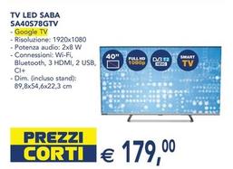Offerta per Saba - Tv Led SA40578GTV  a 179€ in Esselunga
