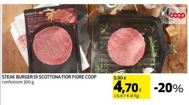 Offerta per Coop - Steak Burger Di Scottona Fior Fiore a 4,7€ in Coop