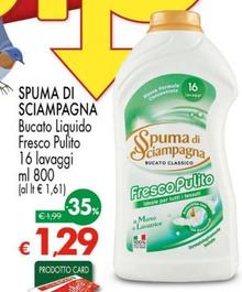 Offerta per Spuma Di Sciampagna - Bucato Liquido Fresco Pulito a 1,29€ in Interspar