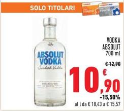 Offerta per Absolut - Vodka a 10,9€ in Conad City