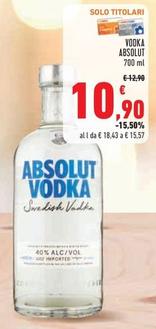 Offerta per Absolut - Vodka a 10,9€ in Conad Superstore