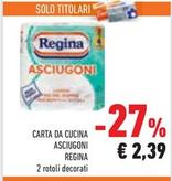 Offerta per Regina - Carta Da Cucina Asciugoni a 2,39€ in Conad Superstore