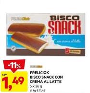 Offerta per Preliciok - Bisco Snack Con Crema Al Latte a 1,49€ in Dpiu