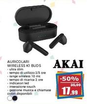 Offerta per Akai - Auricolari Wireless K1 Buds a 17,99€ in Happy Casa Store