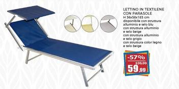Offerta per Lettino In Textilene Con Parasole a 59,99€ in Happy Casa Store