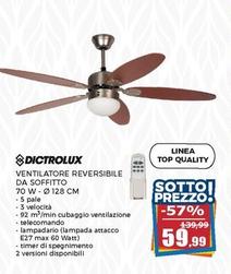 Offerta per Dictrolux - Ventilatore Reversibile Da Soffitto a 59,99€ in Happy Casa Store
