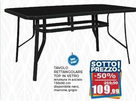 Offerta per Tavolo Rettangolare Top In Vetro a 109,99€ in Happy Casa Store