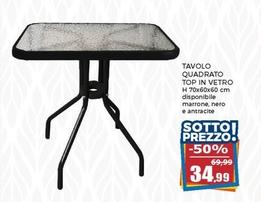 Offerta per Tavolo Quadrato Top In Vetro a 34,99€ in Happy Casa Store