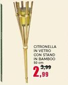 Offerta per Citronella In Vetro Con Stand In Bamboo a 2,99€ in Happy Casa Store