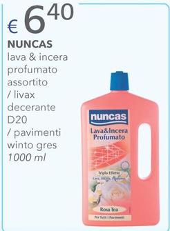 Offerta per  Nuncas - Lava & Incera Profumato a 6,4€ in Acqua & Sapone