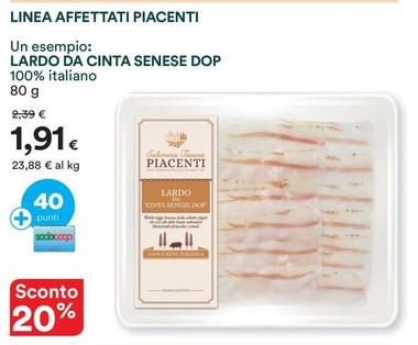 Offerta per Piacenti - Lardo Da Cinta Senese DOP a 1,91€ in Coop