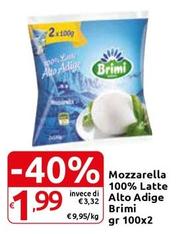 Offerta per Brimi - Mozzarella 100% Latte Invece Di Alto Adige a 1,99€ in Carrefour Express