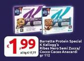 Offerta per Kelloggs - Barrette Protein Special K Ribes Nero Semi Zucca/Cocco Cacao Anacardi a 1,99€ in Carrefour Market Superstore