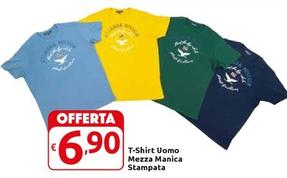 Offerta per T-Shirt Uomo Mezza Manica Stampata a 6,9€ in Carrefour Market Superstore