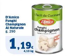 Offerta per D'amico - Funghi Champignon Al Naturale a 1,19€ in Sigma